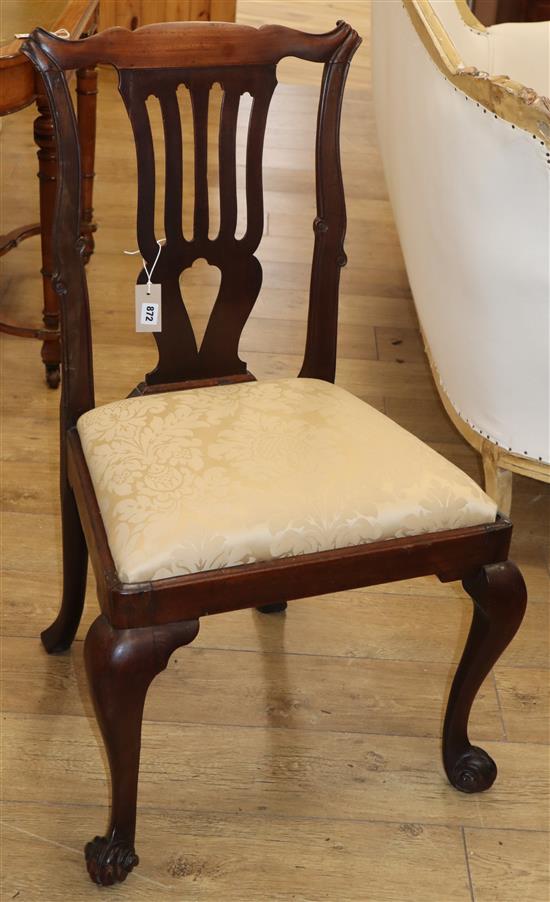 A Chippendale design side chair